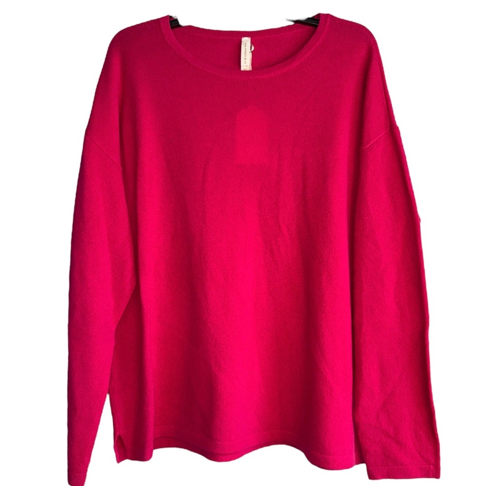 Antonio Melani Womens XL Lipstick Pink 100% Cashmere Crew Neck Pullover NWT‎